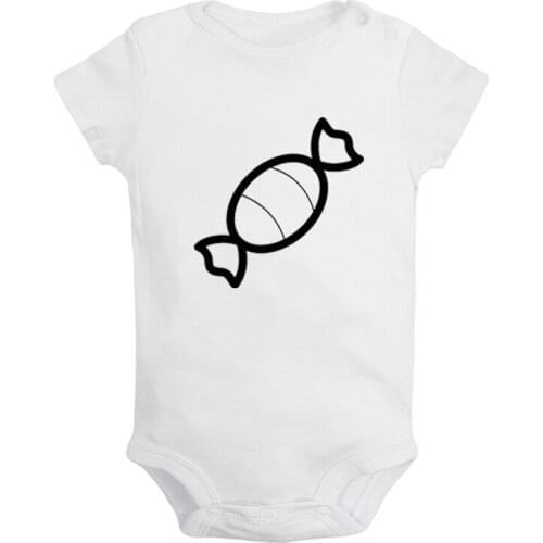 Happy Halloween Cartoon Candy Witch Hat Printed Newborn Baby Girl Boys Clothes Short Sleeve Romper Outfits 100% Cotton