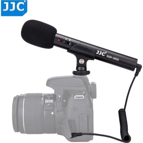 JJC Camera Microphone with Clip for Canon SONY Nikon Olympus Panasonic ZOOM DLSRs Camcorder Features 3.5mm Mic-level Input Jack