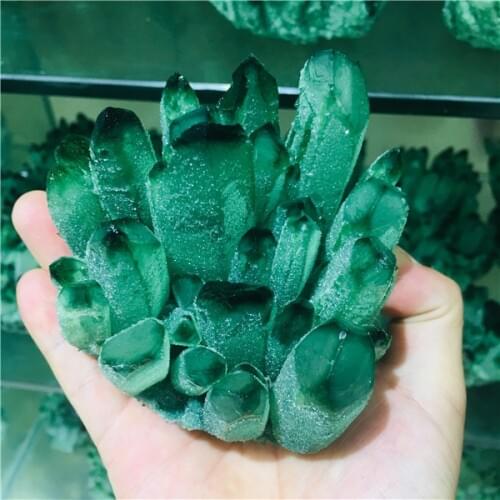 300-700g natural green ghost quartz crystal cluster healing crystals raw gemstone specimen for home&office decoration fengshui