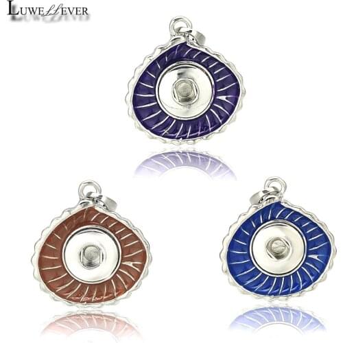 Luwellever New Geometry Pendant Interchangeable Ginger Necklace 307 Fit 12mm Snap Button Charm Jewelry For Women Gift