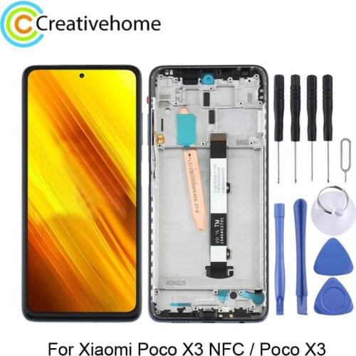 Original LCD Displa for Xiaomi Poco X3 NFC / Poco X3 Touch Screen Digitizer Assembly With Frame for Poco X3 NFC LCD Spare Parts