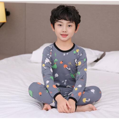 O-Neck Children Pajamas Baby Clothing Set Kids Cartoon Sleepwear Autumn Cotton Nightwear Boys Girls Animal Pyjamas Pijamas Set