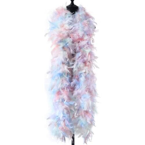 Natural Fluffy Colorful Marabou Turkey Feather Boa 130g Shawl Costume Stage Wedding Plume Crafts Decoration Carnival Accessories