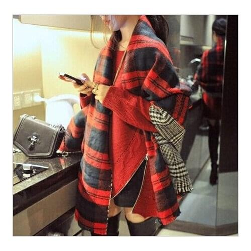 180*85cm Bird Plaid Scarf In Autumn and Winter Dual Purpose Shawl Super Long Air Conditioning Shawl Thickened To Keep Warm