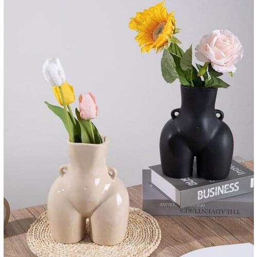 61CM CERAMIC VASE DECORATION FLOWER VASE FIGURINES CERAMICS CRAFTS EUROPEAN LUXURY FLOWER POT HOME DECOR CABINET ORNAMENT R4332