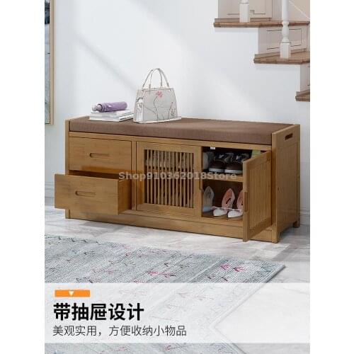 Solid Wood Shoe Changing Stool Shoe Rack Multi-layer Household Door Multi-functional Shoe Wearing Stool Simple Modern Shoe Stool