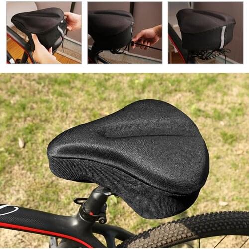 Bike Comfortable Silicone Padded Bicycle Saddle Cushion Dust Resistant Cover Cycling Equipment