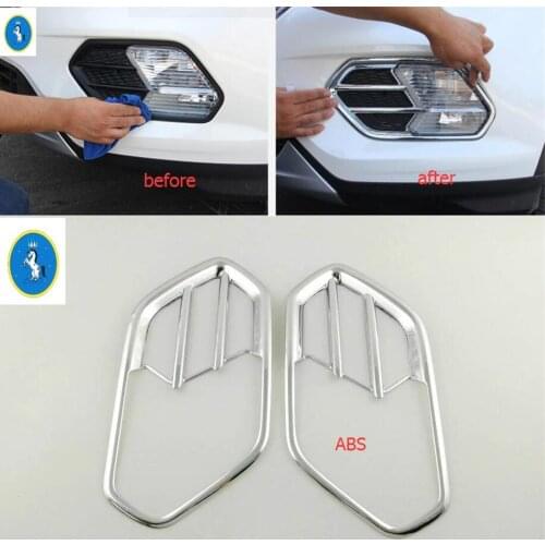 Yimaautotrims Auto Accessory ABS Chrome Front Fog Lights Lamp Cover Trim Fit For Ford Kuga / Escape 2017 2018 2019 Exterior Kit