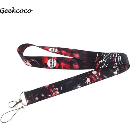 10pcs/lot J1885 Anime Lanyard Mobile Phone Key Card Identification Straps USB Badges Holder Hanging Webbing Lanyard
