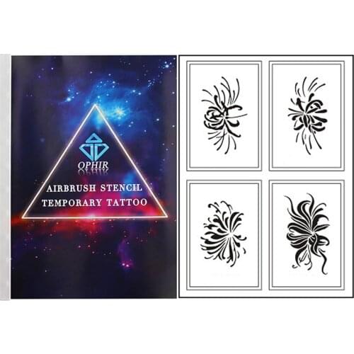 40pcs-set Higan Flower Reusable Temporary Tattoo Stencil Waterproof Airbrush Template for Body Paint Drawing Art Designs