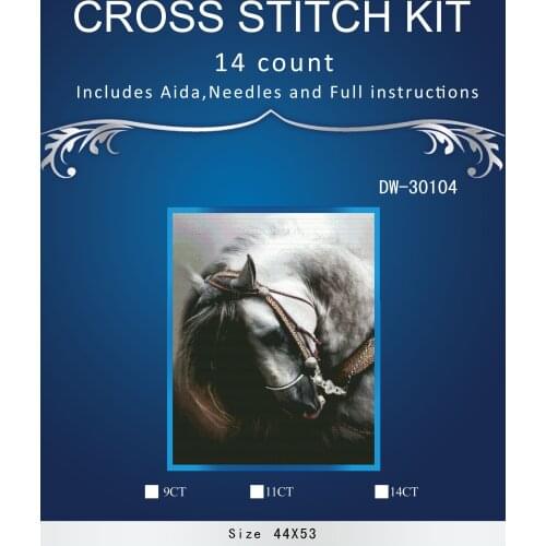 44x29cm14ct New Needlework,For embroidery,DIY DMC White horse Animal 14ct canvas Cross stitch kit counted Cross-Stitching decor