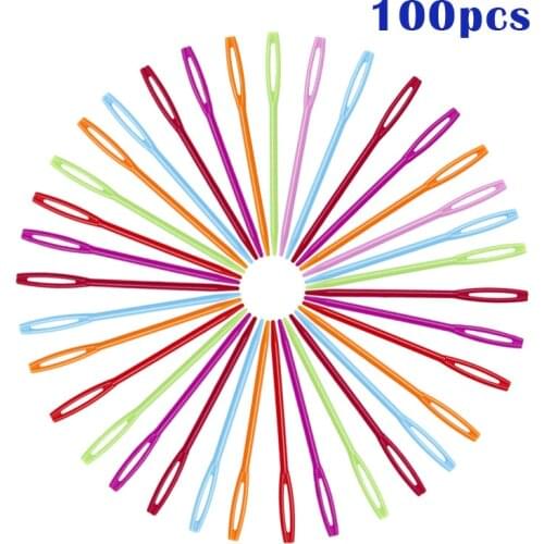 7 Cm Colored Plastic Sweater Stitching Woolen Needles 100/pack