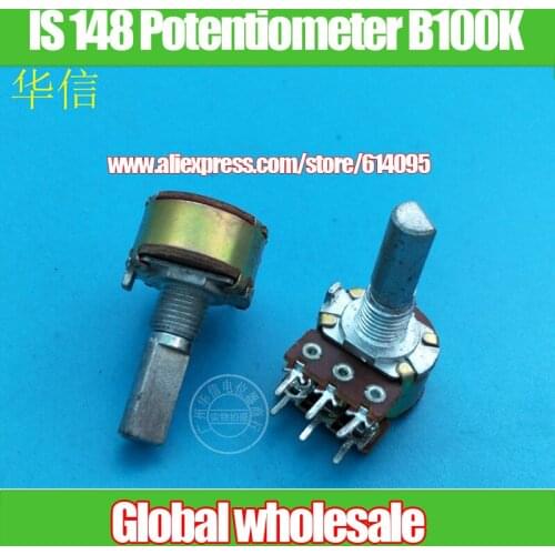 8pcs IS 148-type Double Rotary Potentiometer B100K / half Axle Shank Length 20MMF