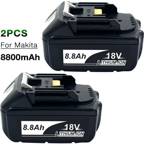 2 Pack 18V 8.8Ah Rechargeable Battery for Makita 18V Li-ion Cordless Power Tools Batteries BL1860 BL1850 BL1840 BL1830 BL1815