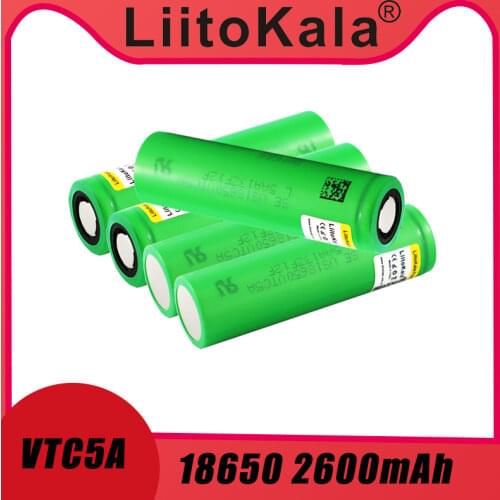 Liitokala 3.7V 2600mAh VTC5A rechargeable Li-ion battery 18650 Akku US18650VTC5A 35A Toys flashlight