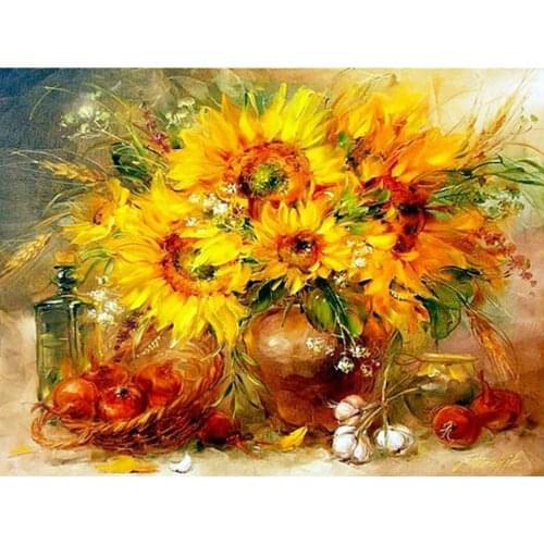 Diamond Embroidery Sunflower Handmade Diamond Painting Embroidery Mosaic Cross Embroidery Home Decoration