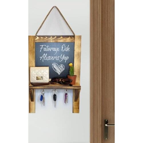 Wooden Writing Tahtalı Keychain Decorative Handmade Natural Wood Tumbled Writing Board Key Holder Rack