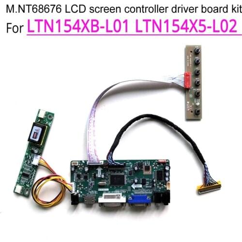 For LTN154XB-L01 LTN154X5-L02 CCFL LVDS 30Pin VGA+DVI 15.4" 1280*800 LCD monitor panel M.NT68676 controller drive board kit
