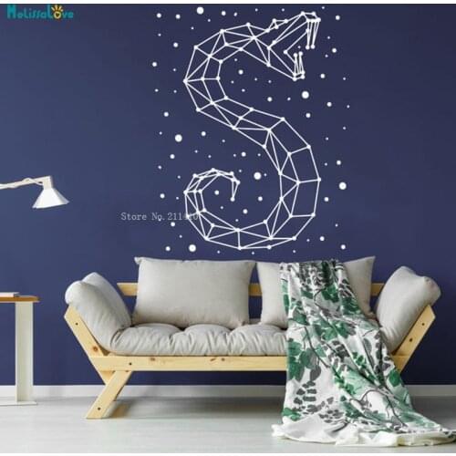 Fiercely Snake Stars Constellation Wall Sticker For Kids Boy Nebula Sky Decor Nursery Vinyl Cool Art Murals Self-adhesive YT3652