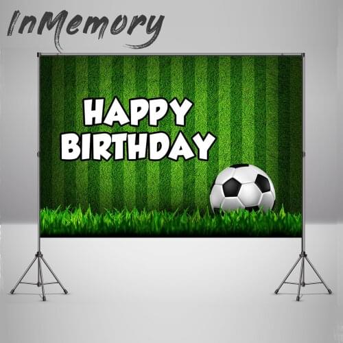 Photography Background Field Grass Soccer Backdrop Kids Baby 1st Birthday Party Photocall Football Backdrops for Photo Studio