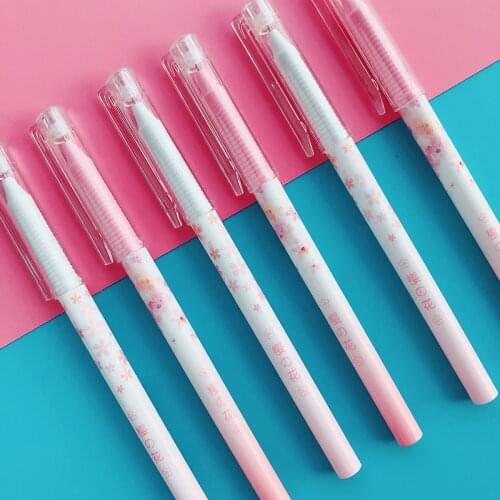 2 pcs/lot Pink Flowers Cherry Sakura Gel Pen Ink Pen Promotional Gift Stationery School & Office Supply