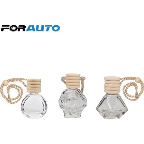 FORAUTO Empty Car Perfume Bottle Air Freshener Container Hanging Glass Bottle Perfume Pendant Car-styling For Essential Oils