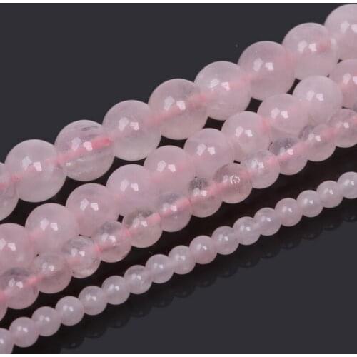 Wholesale 4/6/8/10mm Natural Pink Stone Beads Crystal Rose Quartzz Round Loose Beads for Jewelry Making DIY Bracelet 39cm/strand