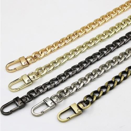 120cm Metal Chain for Shoulder Bags Handbag Handle Silver Gold DIY Belt For Bag Straps Double woven Iron Chain Bag Accessories