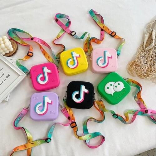 2021 Lovely Kids Silica Gel Messenger Bag Multipurpose Cartoon Patterns Single-Shoulder Bag for Girls Summer Small Purse