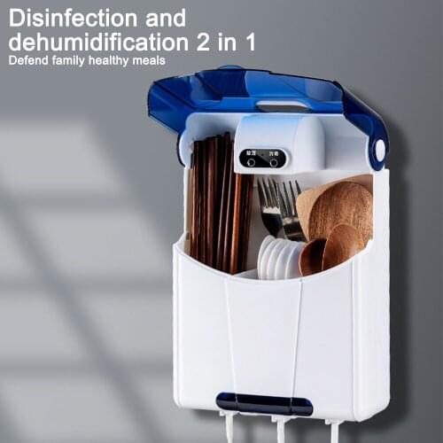 Multifunctional Spoon Fork Chopstick Storage Holder Dust Uv Air Drying Chopstick Machine Drain Rack for Kitchen Wall-mounted