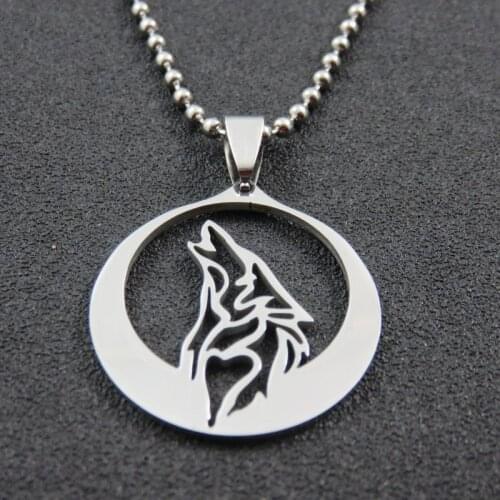 Fashion Stainless Steel Wolf Head Pendant Necklace For Men & Women Gift Jewelry Accossries