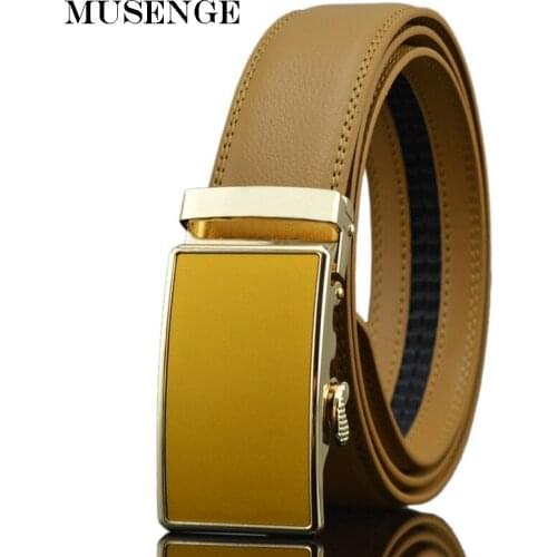 MUSENGE Mens Male Genuine Leather Luxury waist Belts For Men High Quality Ceinture Homme cinturon hombre negro cinto masculino