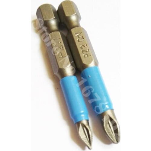 2Pcs/Lot 50mm Length PZ1 PZ2 PZ3 Pozi Screwdriver Bits Tools Set Kit Anti Slip 1/4 Hex Shank Power Tool Accessories Non-Slip