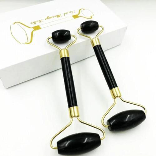Natural Stone Guasha Face Neck Skin Roller Massager Facial Beauty Massage Tool Jade Roller Anti Wrinkle Skin Care Massage Roller