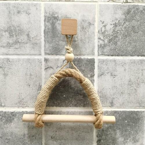 Nordic Wall Hangs Wooden Paper Towel Holder Rack Bedroom Sitting Room Toilet Adornment To Braid By Hand Rolling Paper