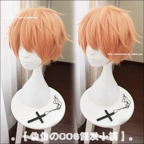 Anime IDOLiSH7 Mitsuki Izumi Wigs Orange Short Heat Resistant Synthetic Hair Cosplay Wig + Wig Cap