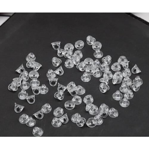 50pcs Plastic Bails, 8mm Pad Transparent Round Pendant Plastic Holder, DIY Necklace Jewelry Invisible Bails Charm Pendant