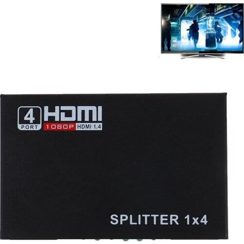 1 x 4 HDMI Splitter Converter 1 In 4 Out HDMI 1.4 Splitter 1080P HDCP Dual For HDTV Amplifier PS3 Display DVD N6O7