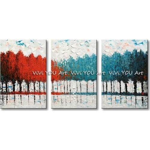 100% Hand Painted knife abstract Pictures 3 Panel Oil Painting Wall Art painting On Canvas home Decorative Home Decor ArtWork