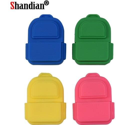 SHANDIAN 4 colour beautiful school bag USB Flash Drive 4GB 8GB 16GB 32GB 64GB Pendrives USB 2.0 Flash Memory stick backpack Gift