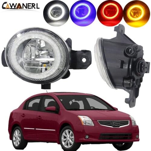 2 Pieces LED Angel Eye Fog Light For Nissan Sentra 2004-2018 Car H11 Fog Lamp Daytime Running Light DRL 4000LM 12V Accessories