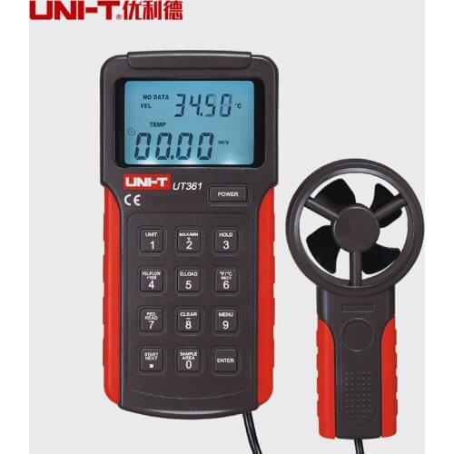 UNI-T UT361 Anemometer wind speed temperature tester Wind Count Units Switch Wind Speed Display