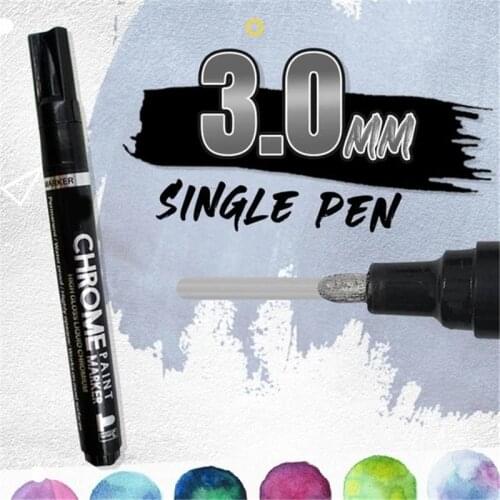 Liquid Mirror Chrome Marker with 0.7/1/3mm Nib Mirror Reflection Sign Pen Soomth Writing C66