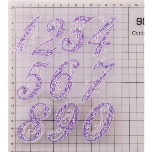 1pc Numeral Transparent Clear Silicone Stamp Seal DIY Scrapbook Rubber Stencil Coloring Diary Decoration Office School Supplies