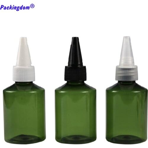 10pcs Empty Spun Bottles Dark Green Tip Cap Bottle Light Avoiding Packaging Black White Clear Nozzle Tube 50ml 100ml 150ml 200ml