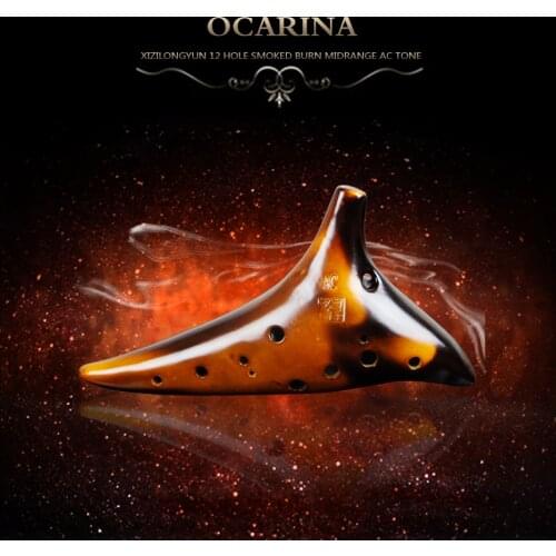 12 hole ocarina flute made of clay AC Flute Instrument Ocarina Instrument Ceramic Alto Bag 3 Colors GIFT