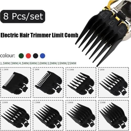 8Pcs Universal Hair Clipper Cutting Limit Comb Guide Attachment Replacement Tool