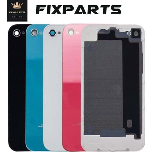 100% Tested Back Cover Black White Case For iphone 4 S 4G 4S Rear Glass Battery Door Housing Replacement Parts 4 Back Cover