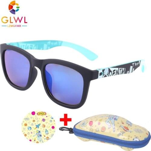 Children Sunglasses With Box Sun Glasses Polarized Kids Elastic Frame Eyewear Car Case Sunglass Boys Sports Girls Lenses 2021