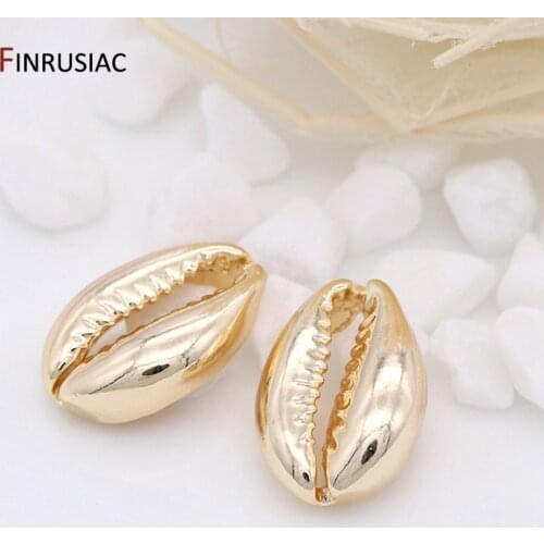 FINRUSIAC Jewellery Making Supplies Sea Shell Charm Pendants For DIY Necklace Bracelet Earrings Accessories 14K Gold Plated